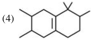 Option 4 structure showing a fused bicyclic hydrocarbon with one double bond and alkyl substituents on both rings.
