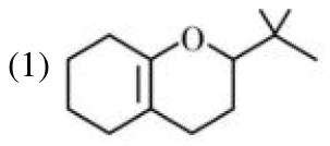 Option 1 structure showing a fused bicyclic ether system with one double bond and an isopropyl substituent.