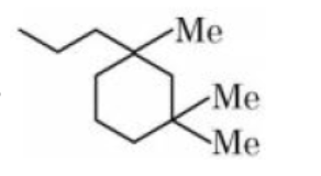 Option 4 shows a cyclohexane ring with a propyl substituent and three methyl substituents, representing the fourth possible product structure.