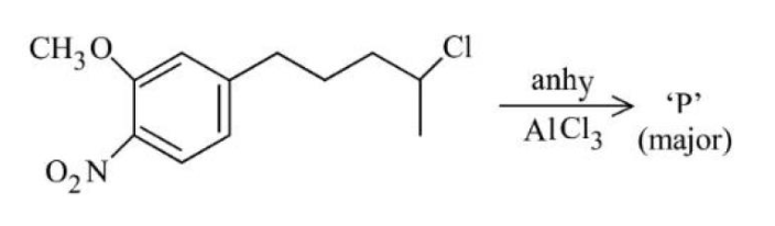 Reaction scheme for identifying the major product P.