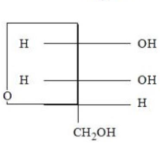 Fischer projection of an aldotetrose with CHO at top, CH2OH at bottom, OH right at upper center and OH left at lower center.
