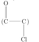 Structural diagram showing a carbonyl carbon attached to another carbon bearing a chlorine substituent.
