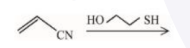 Reactant structure shown with an alkene nitrile substrate reacting in the presence of 2-mercaptoethanol under indicated conditions.