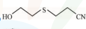 Option B shows a product containing hydroxyl and sulfur atoms in the chain with terminal nitrile substitution.
