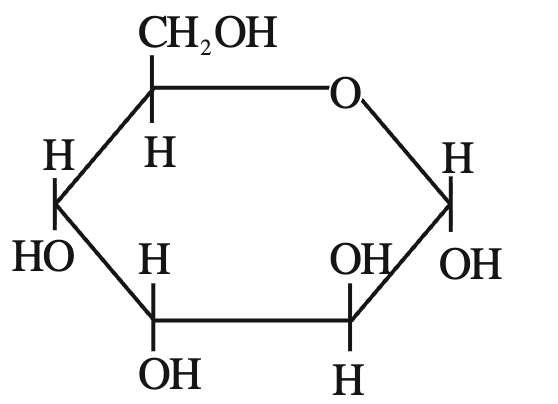 Fourth pyranose ring option showing a six-membered glucopyranose structure with substituent orientations as in option four.