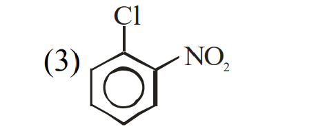 Option 3 structure showing chlorobenzene with a nitro group ortho to chlorine on the benzene ring.