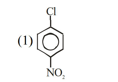 Option 1 structure showing chlorobenzene with a nitro group para to chlorine on the benzene ring.