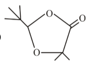 Option 2 structure showing a cyclic ester product with tert-butyl-substituted carbon and carbonyl-containing five-membered ring without hydroxyl substitution.