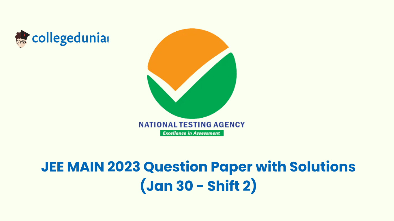 Banner image for JEE Main 2023 question paper with NTA logo and session details, not part of the physics problem.
