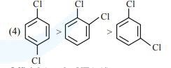 Three dichlorobenzene isomers arranged in an order sign with para-dichlorobenzene first, then ortho-dichlorobenzene, then meta-dichlorobenzene.