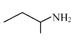 Option 1 shows a straight-chain four-carbon primary amine structure ending with NH2, corresponding to butan-1-amine.