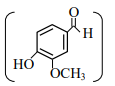 Structure of vanillin repeated, showing aldehyde attached to aromatic ring with hydroxy and methoxy groups.