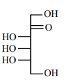 Fischer-type projection of a six-carbon ketose-like structure showing top OH, carbonyl at second carbon, and hydroxyl groups placed mostly on the left side.
