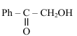 Structure of phenacyl alcohol with phenyl attached to ketone carbonyl and CH2OH group.