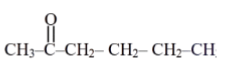 Structure labeled 1 showing a straight-chain ketone, CH3COCH2CH2CH2CH3, corresponding to 2-hexanone.
