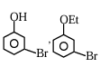 Option showing two products: bromophenol and bromoethoxybenzene as aromatic substitution products.