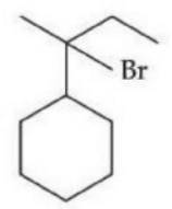 Structure of the major brominated product of sec-butylcyclohexane with bromine attached at the tertiary carbon of the sec-butyl substituent.
