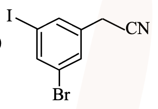 Option 3 product structure diagram is required to identify the substituted aromatic cyanide isomer, but no option image token was supplied.