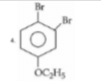 Benzene ring with bromines at the top and upper-right positions and ethoxy group opposite the top substituent, representing another possible product.