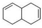 Fused bicyclic ring structure with one double bond in the left ring and one double bond in the right ring in a different positional arrangement.
