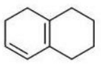 Fused bicyclic ring structure with one double bond at the ring junction side and one double bond at the lower left outer edge.