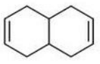 Fused bicyclic ring structure with one double bond in the left ring and one double bond in the right ring, both at outer edges.