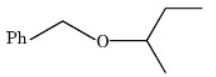 Skeletal structure of a mixed ether containing a phenethyl group on one side and a sec-butyl group on the other.